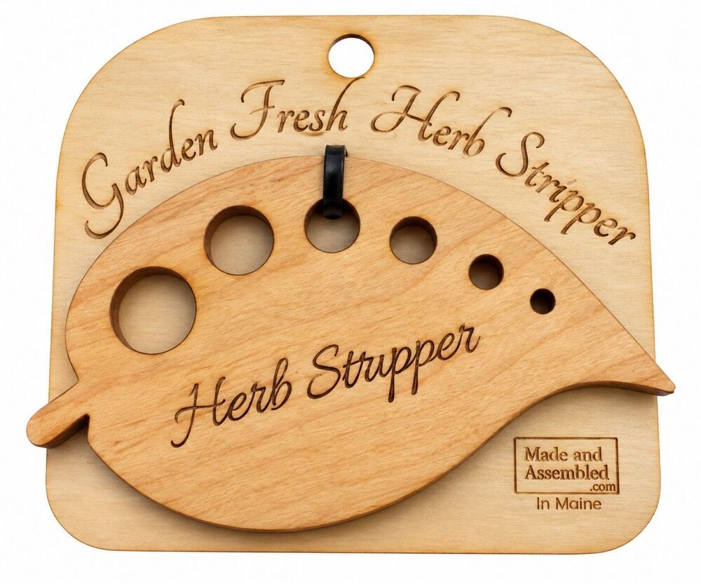 Garden Fresh Light Wood Herb Stripper Leaf Kitchen Tool Made in Maine New